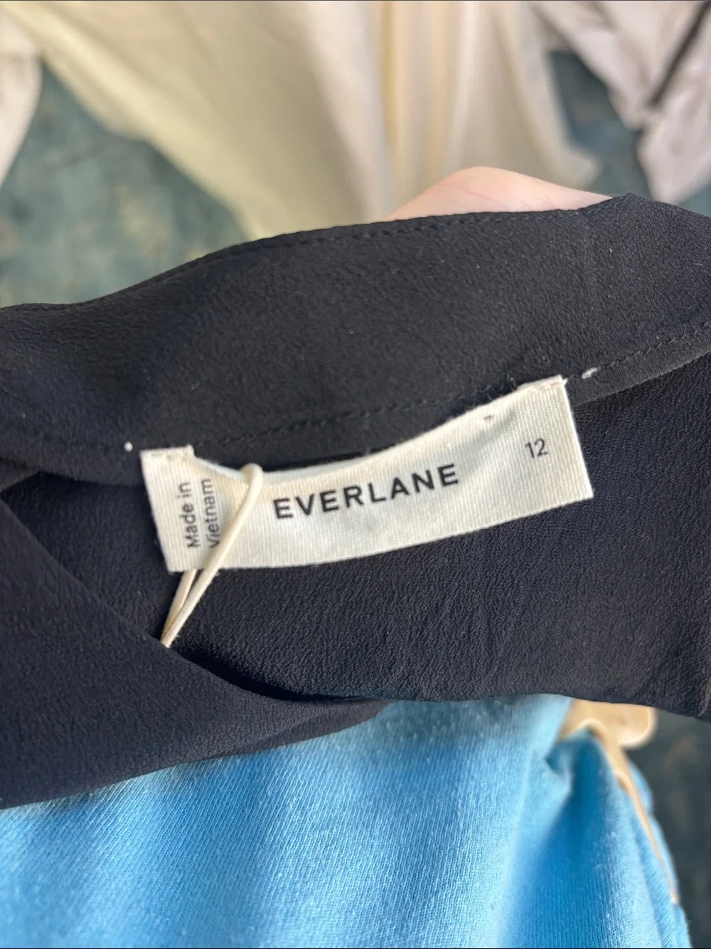 NWT EVERLANE BLACK SILK BLOUSE